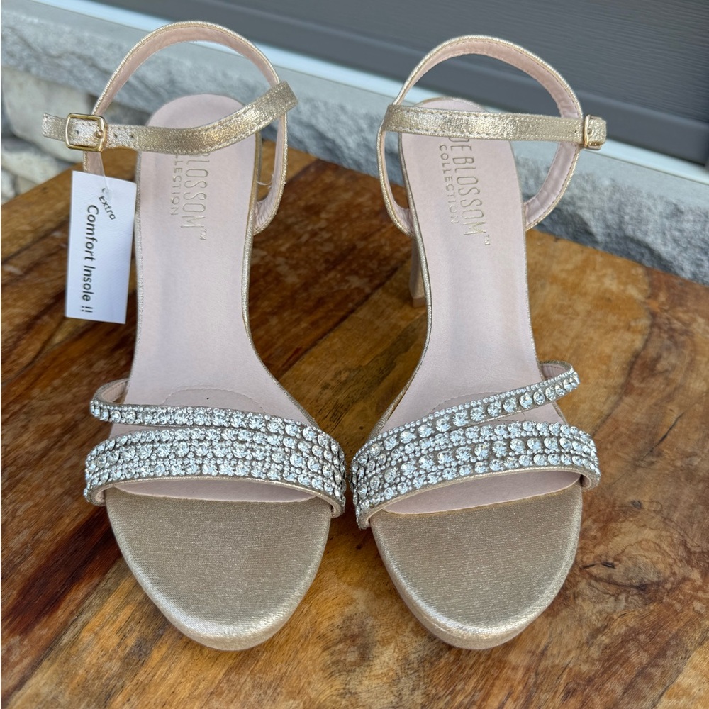 De Blossom Collection Glittering Gold Heels